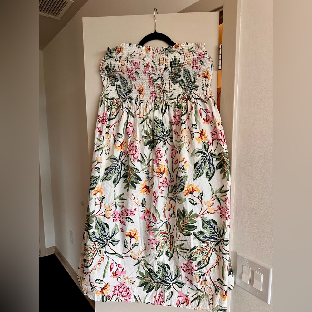 Floral Print Women's Strapless Dress